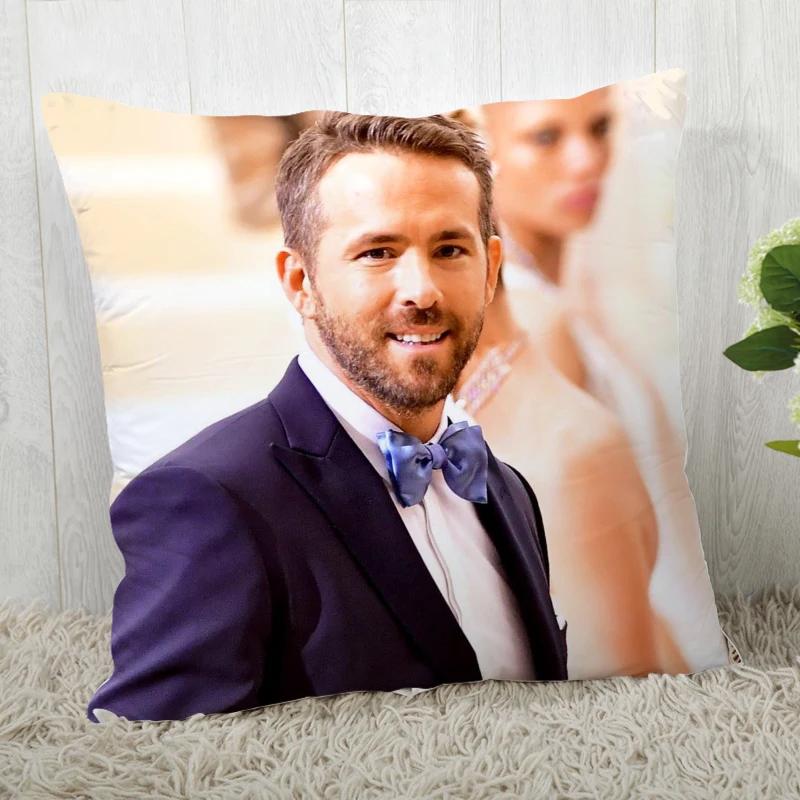Высококачественная декоративная наволочка на заказ Райан Рейнольдс Квадратная наволочка на молнии 35x35см 45x45см