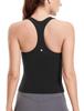 CRZ YOGA Racerback Tank Top with Yoga Sports Size L Women's Quick-Drying Cups, Wear, Bra, Butterluxe, Black,