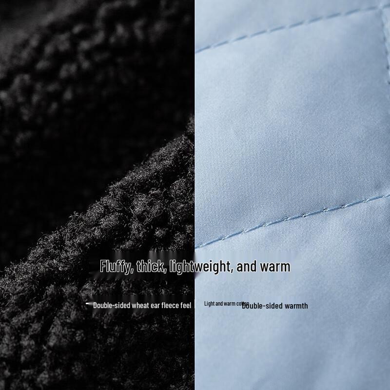 Chuyu Women's Faux Two-Piece Hooded Plush Padded Winter Coat