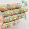 50 шт. Смешанные смоляные блестки Милые мультяшные фигурки зеленой лягушки с плоским дном, стразы, аксессуары для нейл-арта, DIY, вечеринки, скрапбукинга, поделки