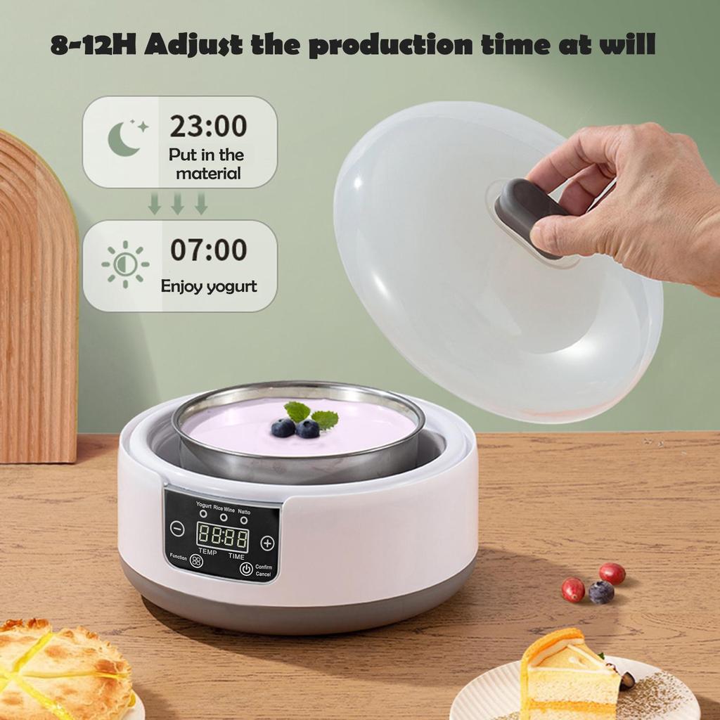 Electric Yogurt Maker Machine with Adjustable Temperature And Time Control 1.2L Multi-Function Yogurt Machine Automatic Yogurt Maker