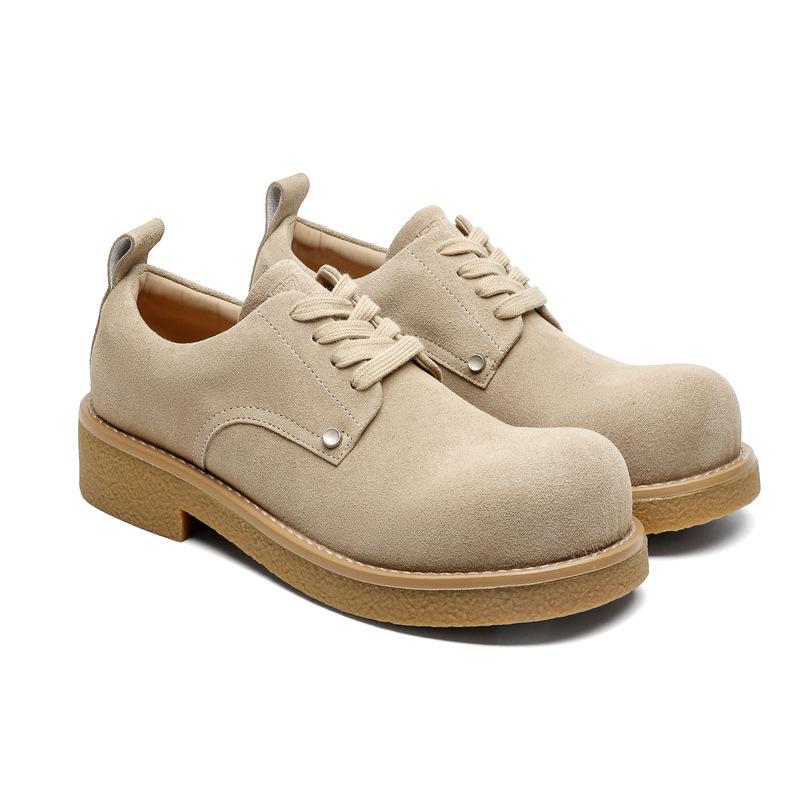 3386 Туфли дерби мужские весна и лето новые Микки большая голова обувь низкий верх большие желтые ботинки круглый носок модные кожаные туфли мужские