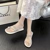 Slippers Evening Wind Silver Fairy Wind Cool Slippers Women's Beautiful Outer Wear Pinch Foot Wind French Summer Cool Slippers Flat Shoes