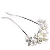 Miaomyao Hairpin Drumstick Hair Ornament Japanese Style Tomesode Pearl Flower U Comb Silver Hair Accessory Present Cross Set [Miaomyao]