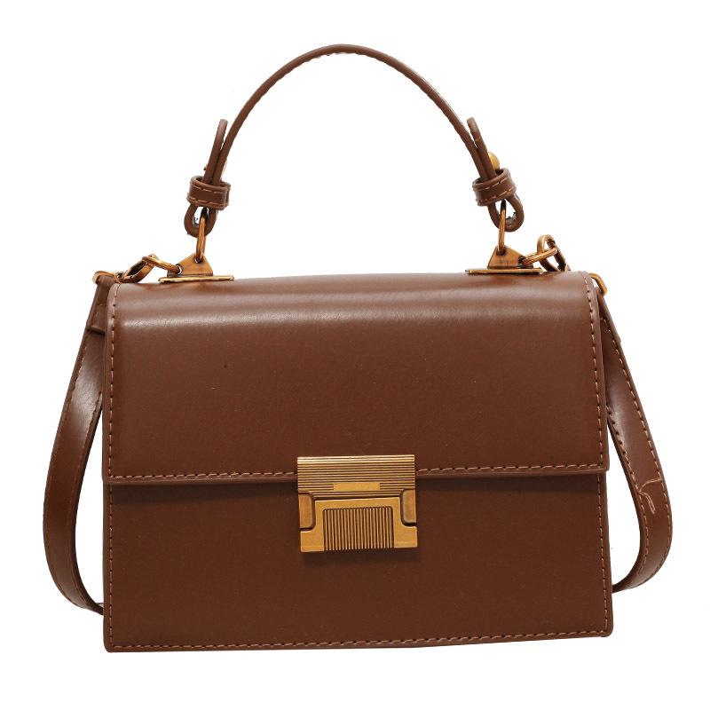 Small Bag Women's New Messenger Bag Fashionable Solid Color Portable Shoulder Small Square Bag