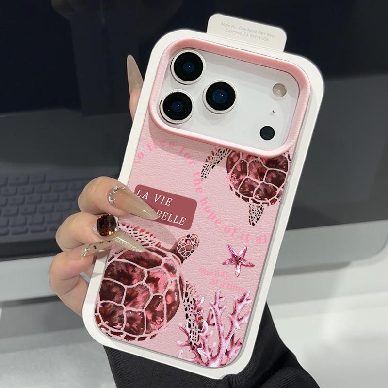 Красочный чехол для телефона 'Морской парк' для iPhone 17 16 Pro Max, роскошная матовая силиконовая крышка с текстурой кожи для iPhone 15 14 13 Pro Max 11 16e 17e