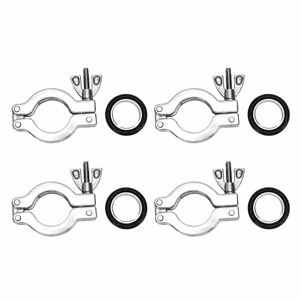 4PCS Wing Nut Design Vacuum Clamp Centering O-Ring Quick Clamp Flange Industrial Equipment