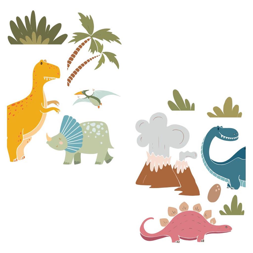 Les Trésors De Lily [A2895] - Наклейки на окна разноцветные «Динозавры» - 40х30 см. (2 штуки)