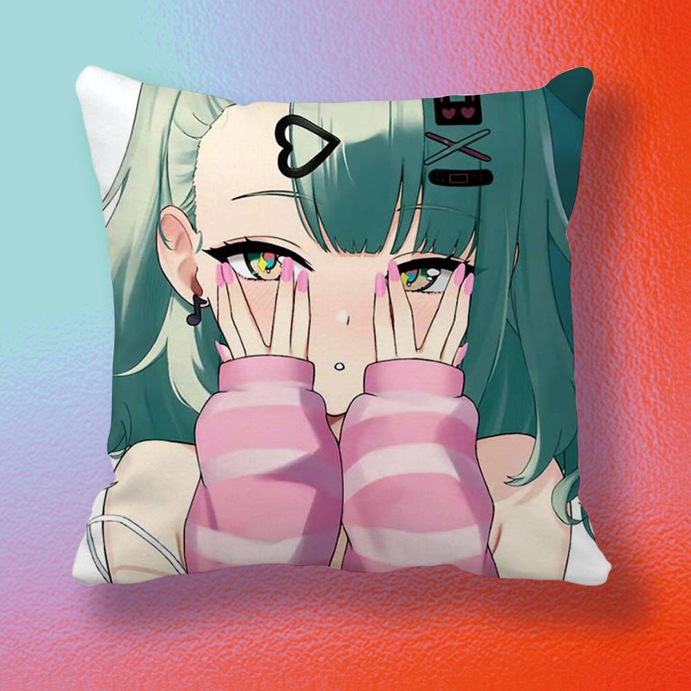 Красивая Каваи Горячая Девушка Милая ZZZ Санна Ария AOD Двусторонняя печатная наволочка Однотонная минималистичная наволочка