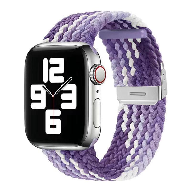 Nylon Fabric Band for Apple Watch Series 8 7 6 SE 5 4 3 38 40mm 42mm 44mm 41MM 45MM 49 Ultra Braided Solo Loop Strap for Iwatch