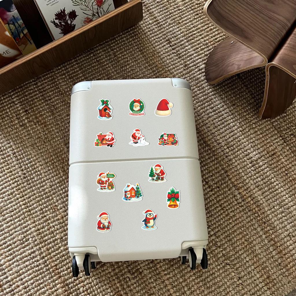 50 Happy Christmas Cartoon Creative Stickers For Decorating Phone Cases, Water Bottles, And Desktops