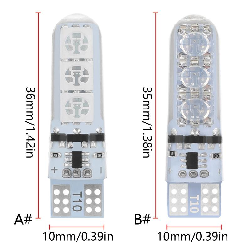 2pcs Car RGB Led T10 RGB 5050 6SMD Remote Controller Reading Universal Wedge Light Signal Lamp Car Accessories SUV Light