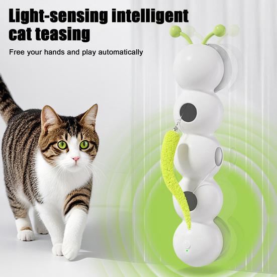 Игрушка-червяк Smart Motion для кошек, живущих в помещении. Интерактивная игрушка-вертушка для кошек с дизайном «Гусеница» для установки на стену, дверь, окно.