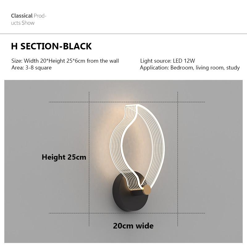 Современный светодиодный настенный светильник, бра для прикроватной тумбочки, коридора, лестницы, спальни, гостиной, скандинавского простого домашнего декоративного внутреннего освещения