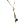 [E7593] - Gold-Plated 'Dice Game' Necklace Black Golden