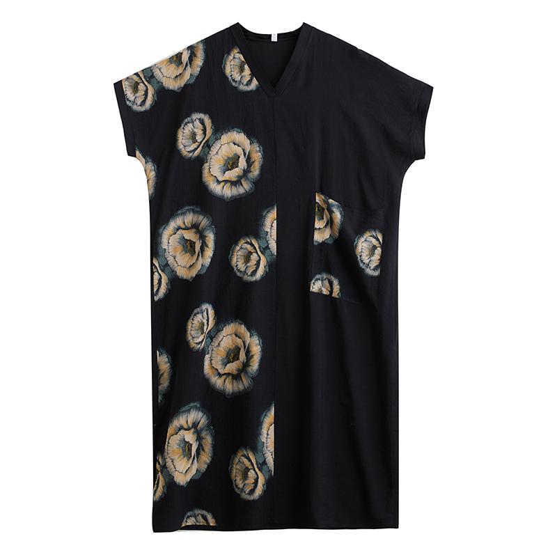 Dimanaf Новое женское летнее длинное повседневное платье 2025 года большого размера, свободное льняное винтажное базовое макси-платье 9859