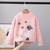 Child Sweater Autumn Winter Pullover Tops Girls Round Neck Sweaters Velvet Cartoon Long Sleeve Knitted Shirt