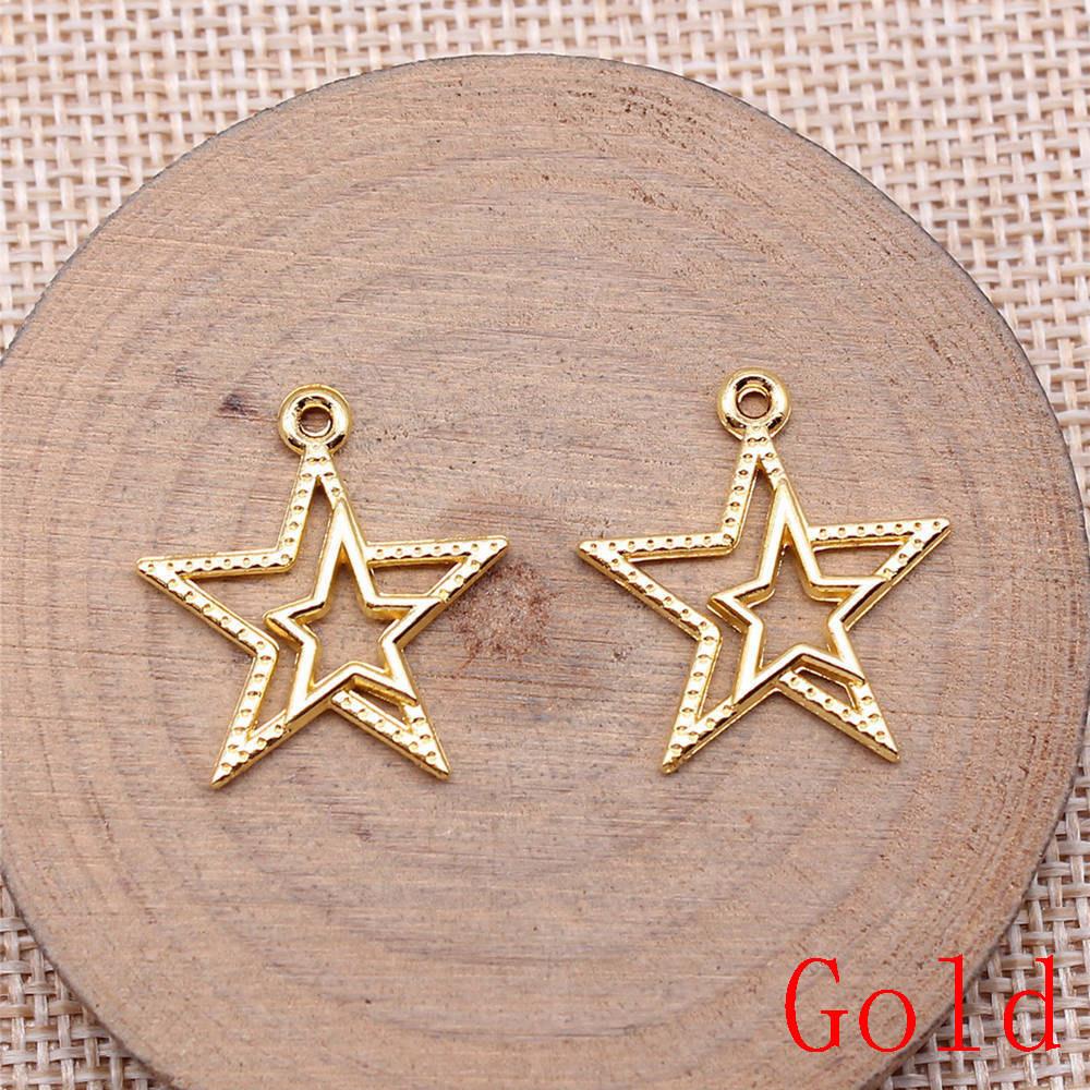 Hollow Pentagram Charms Pendant For Bracelet Necklace Jewelry Making Craft Findings