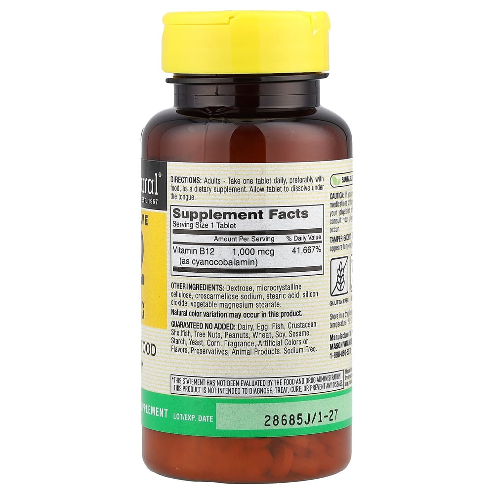 Mason Natural Fast Dissolve Vitamin B-12 1000mcg 200 Tablets