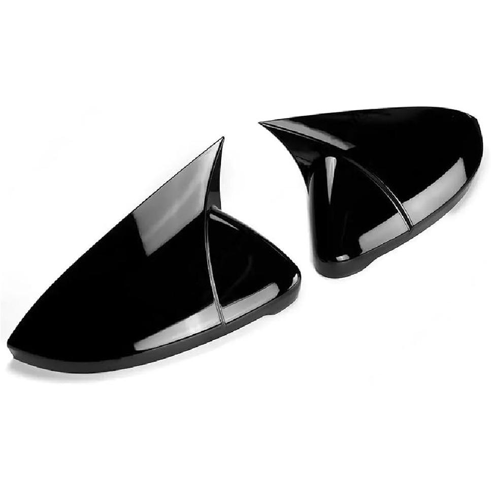 2Pcs Mirror Covers Caps Rear View Mirror Case Cover Accessories Gloss Black ABS Compatible For VW Jetta MK7 S/SE/SEL/GLI/R-LINE 2019-2022(Gloss