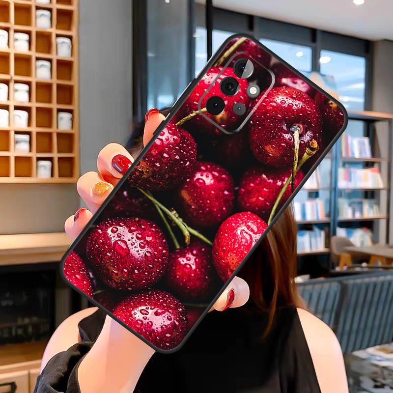 Летний чехол с красной вишней для Samsung Galaxy A06 A05 A16 A26 A36 A56 A53 A32 A52 A33 A13 A55 A35 A15 A14 A34 A54