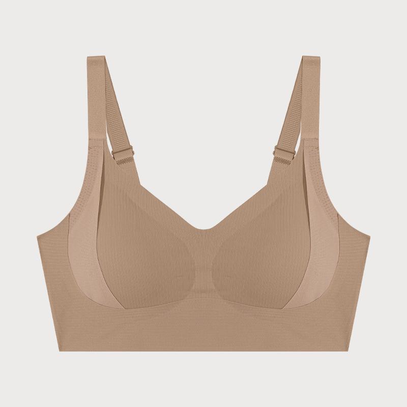 FINETOO Plus Size Women's Widened Shoulder Strap Bra Seamless Mesh Pull-up Underwear Female Full Coverage Vest Sport Bralette