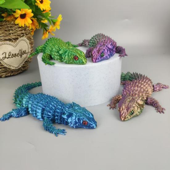 3D Lizard Simulation Model Action Toy Desktop Decor Realistic Looking Vibrant Color Animal Theme Lizard Fidget Toy Photography Prop