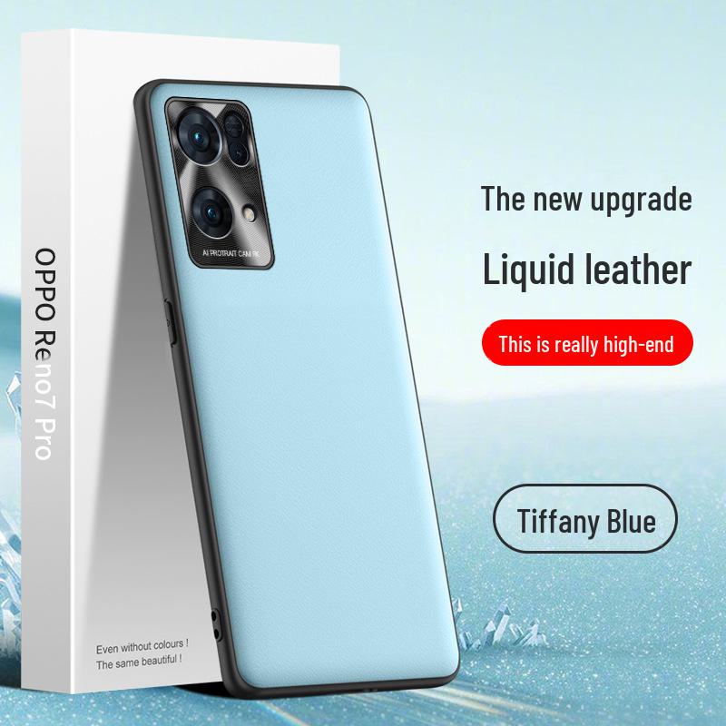 Защитный чехол из жидкой кожи для Oppo Reno7 Pro с защитой от падений и грязи. Поставляется как единое целое.