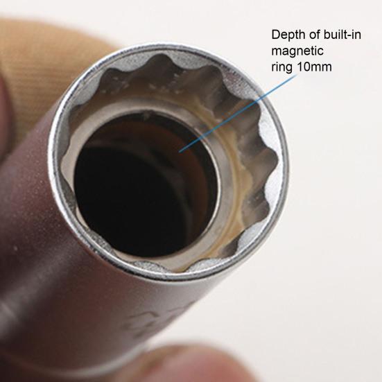 Торцевой ключ для свечей зажигания Ультратонкий, экономящий труд, хорошая твердость, 12-точечный, 14 мм/16 мм, магнитный инструмент для удаления свечей зажигания, поворотный удлинитель автомобиля