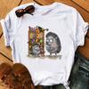 Summer Shirt Women Harajuku Kawaii Balloons Hedgehog T Shirt Femme White Casual Animal Print Camiseta Mujer Top Female T-Shirt