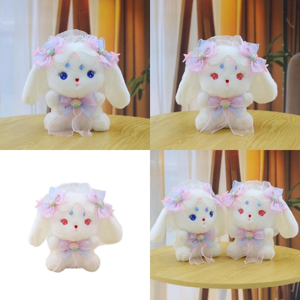 Мягкая Очаровательная Плюшевая Игрушка Кролик с Ракушкой и Лентой для Детей Идея для Подарка