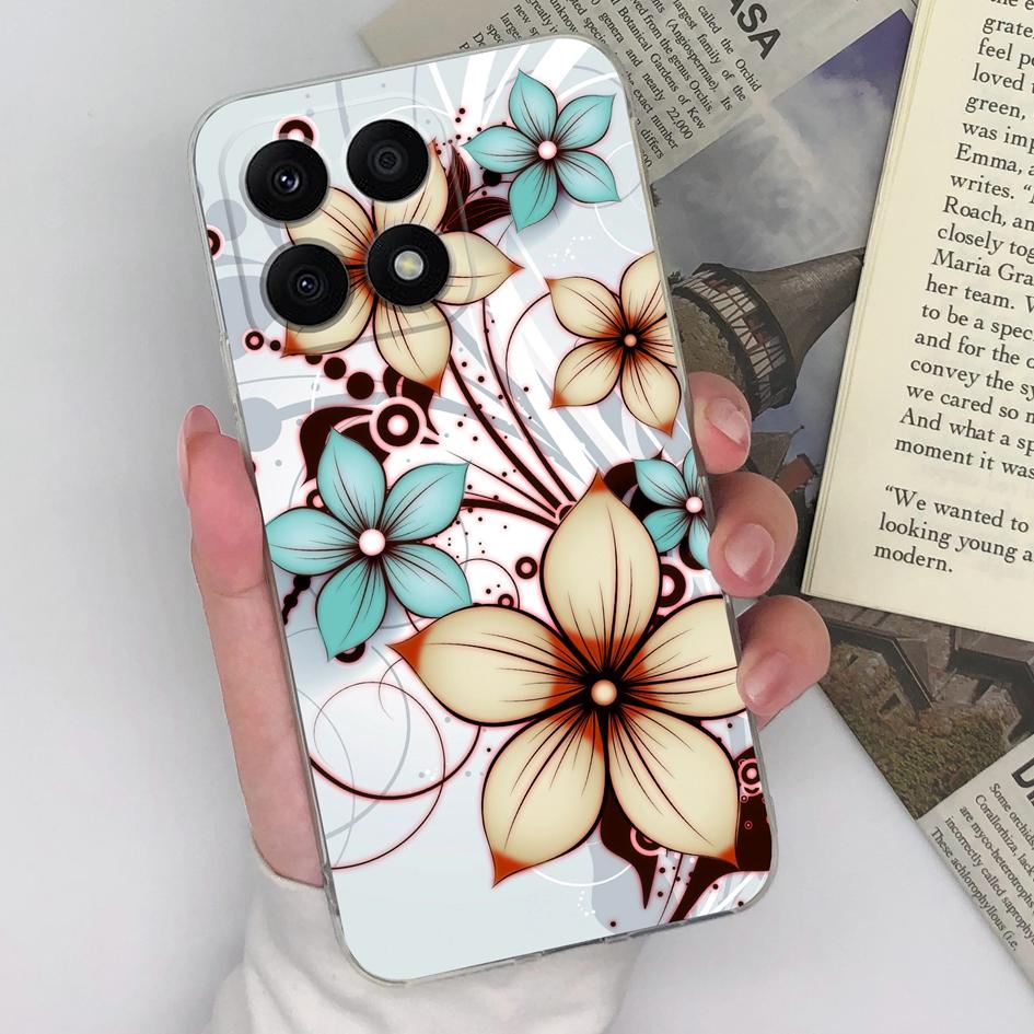 Чехол для телефона Honor Magic5 Pro 9S 9X Pro 20S 30S X8a X7a 8A Pro, задняя крышка, прозрачный противоударный мягкий силиконовый чехол с бабочкой и цветком для Honor, бампер