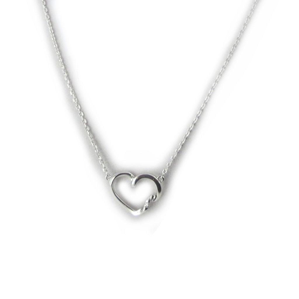 Altesse [N1834] - Белое серебряное колье «Любовь»