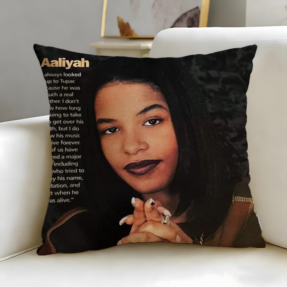classic singer Aaliyah Cushion Cover Soft EasyWash Pillow Case Versatile for Couch Bed Travel and Office