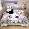 3pcs Lively White Rabbit Pattern Bedding Three-Piece Set (No Fillings), Soft and Comfortable M072
