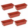 5 Pieces Rectangular Planter with Tray Long-Lasting Trough Drainage