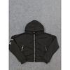 Gothic Streetwear Hooded Zip-Up Sweatshirt Women Bold Letter Print Oversized Fit Winter 2025
