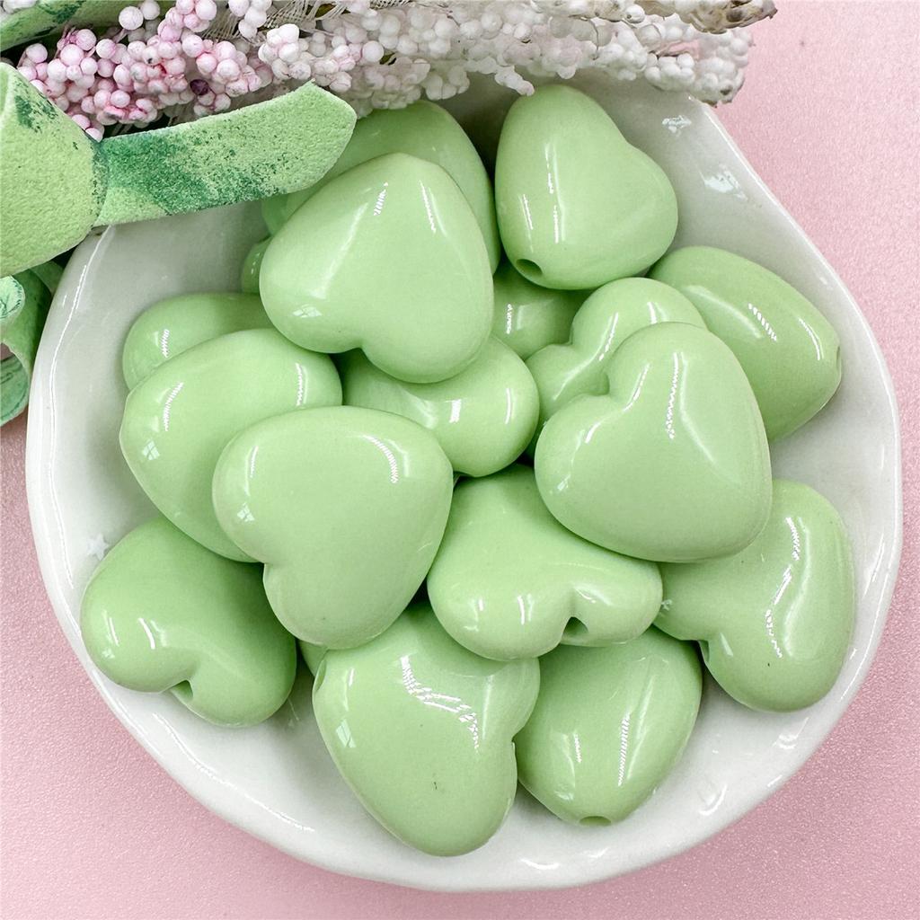 Домашний однотонный цвет для изготовления ожерелья и сережек, модные бусины в форме сердца, акрил 18,8*17,2 мм, 20 шт./пакет, материалы ручной работы «сделай сам»