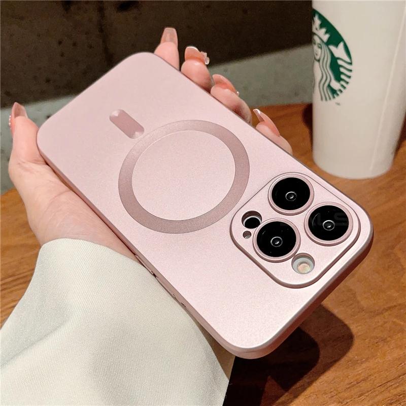 Роскошный модный чехол для беспроводной зарядки Magsafe для iPhone 15 14 13 12 11 Pro Max Plus, мягкий магнитный силиконовый чехол, аксессуары