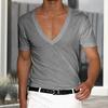 Stay Cool And Comfortable with Men's V-neck Tees Quick-dry All-match Minimalistic Style for Summer Workouts Casual Wear