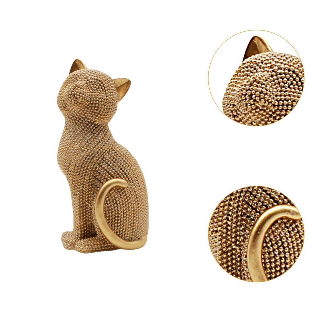 Cat Statue Collectible Tabletop Ornament for Living Room New Year Office