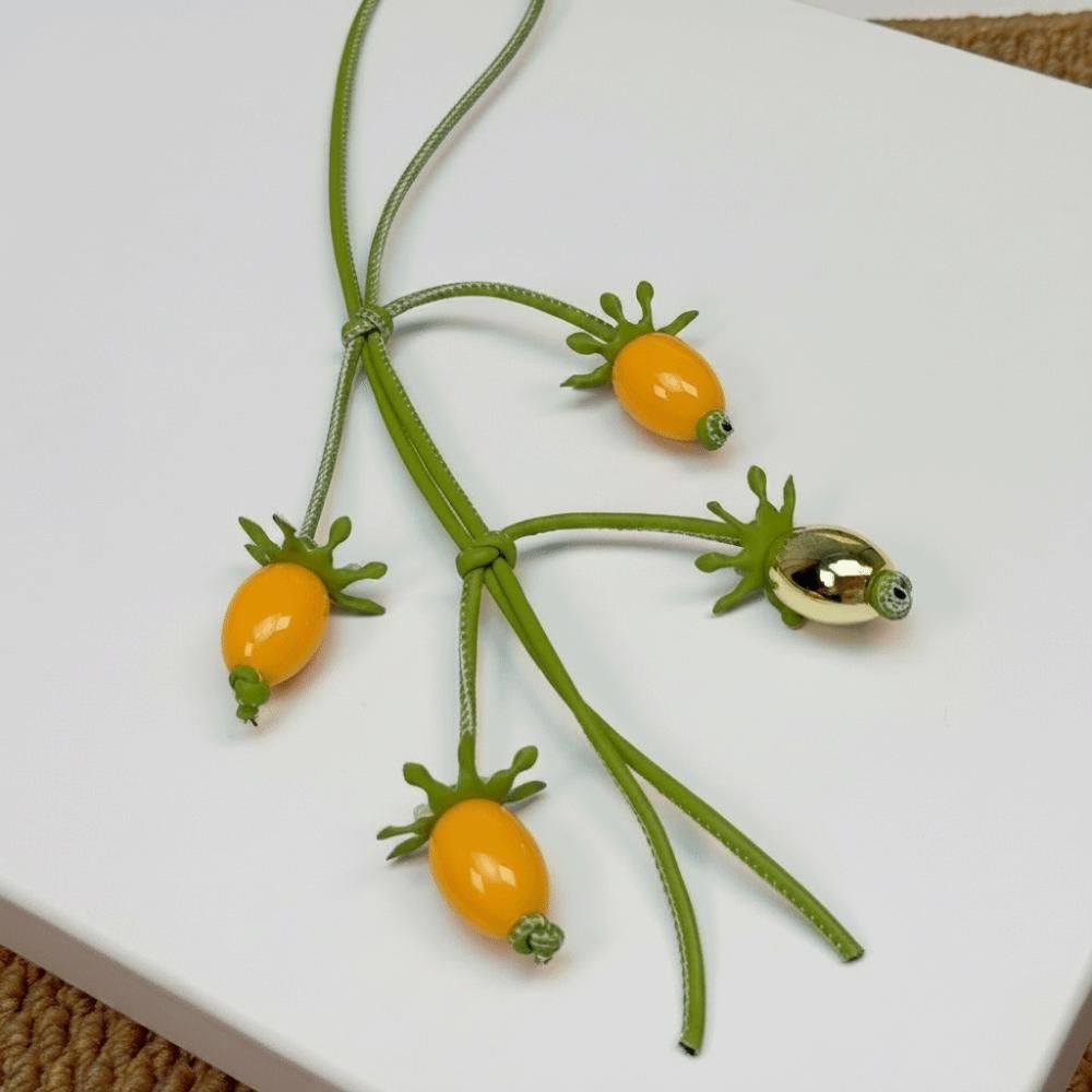 Tomato Leather Keychain Hanger Bag Pendant Creative Flower Pu Leather Pendant Bag Ornament