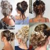 MISS WIG Синтетическая небрежная резинка для вьющихся волос с резинкой, черное золото, синтетическое высокотемпературное волокно, женские шиньоны в виде булочек
