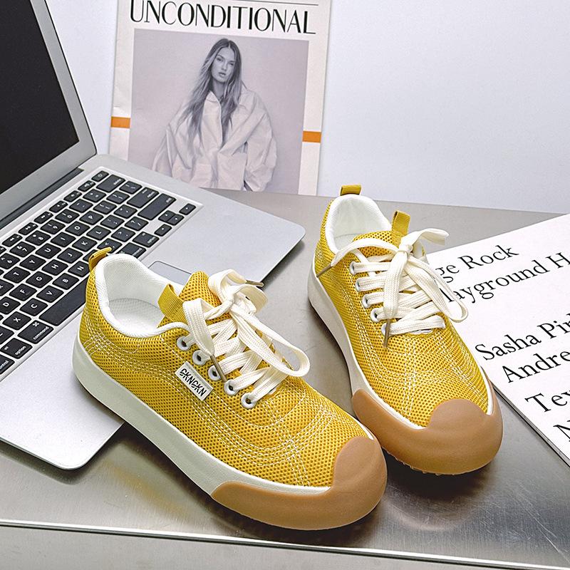 6 Thick-soled Niche Mesh Shoes Women's New Summer Mesh Breathable Board Shoes Sports and Leisure Shoes