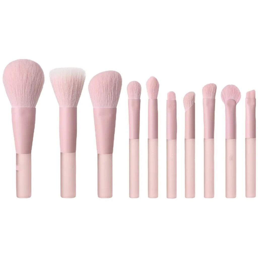 10Ppcs Pink Soft Fluffy Makeup Brushes Set Cosmetics Foundation Blush Powder Brush Eyeshadow Brush Makeup Tool