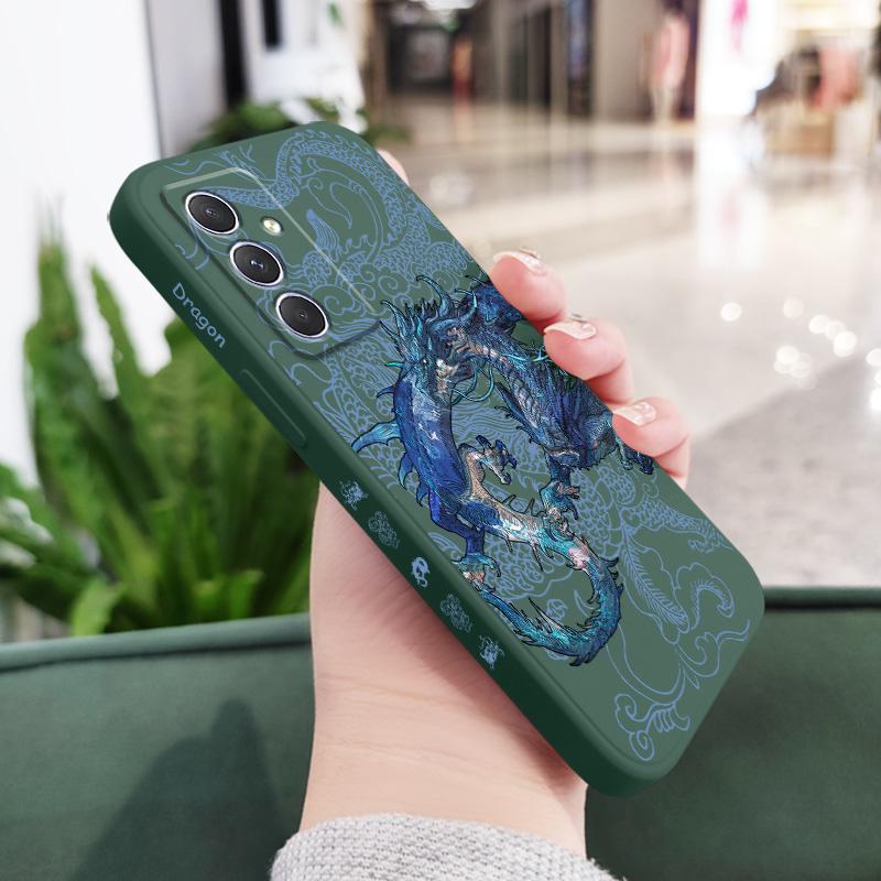 Синий Чехол-Дракон Для Samsung Galaxy A56 A36 A26 A55 A35 A25 A15 A05 A05S A54 A34 A24 A14 A04 A04S A04E 4G 5G
