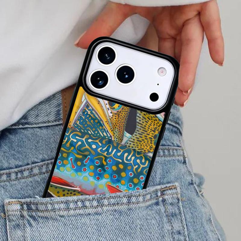 Rainbow Trout Fishing Skin Phone Case for iPhone 17ProMax 12 13 14 15 16e 17 Pro Max Plus Air Cover