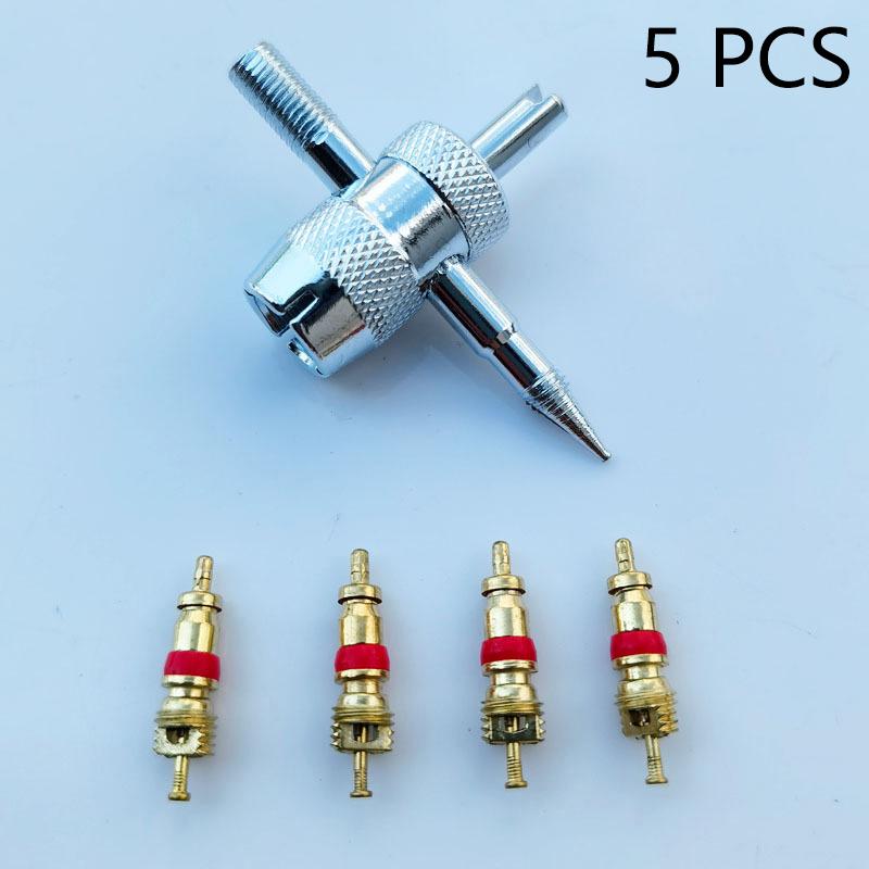 1 Набор Инструменты для снятия сердечника вентиля шины Инструменты для снятия вставки Для колеса автомобиля, велосипеда, мотоцикла Гаечный ключ для сердечника вентиля Отвертка