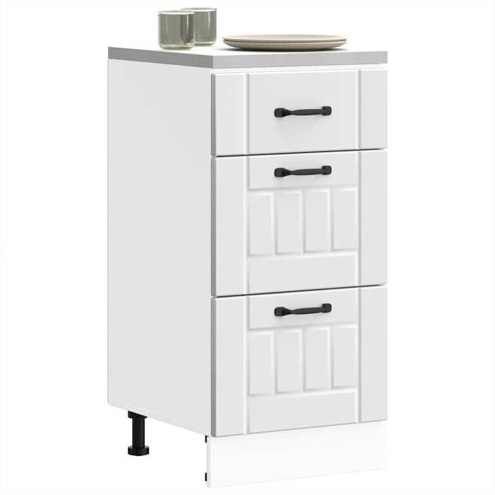 VidaXL Kitchen Cabinet Lucca White Engineered Wood, Sink Unit, Kitchen Cabinet with Drawer, Kitchen Cabinet At 854230