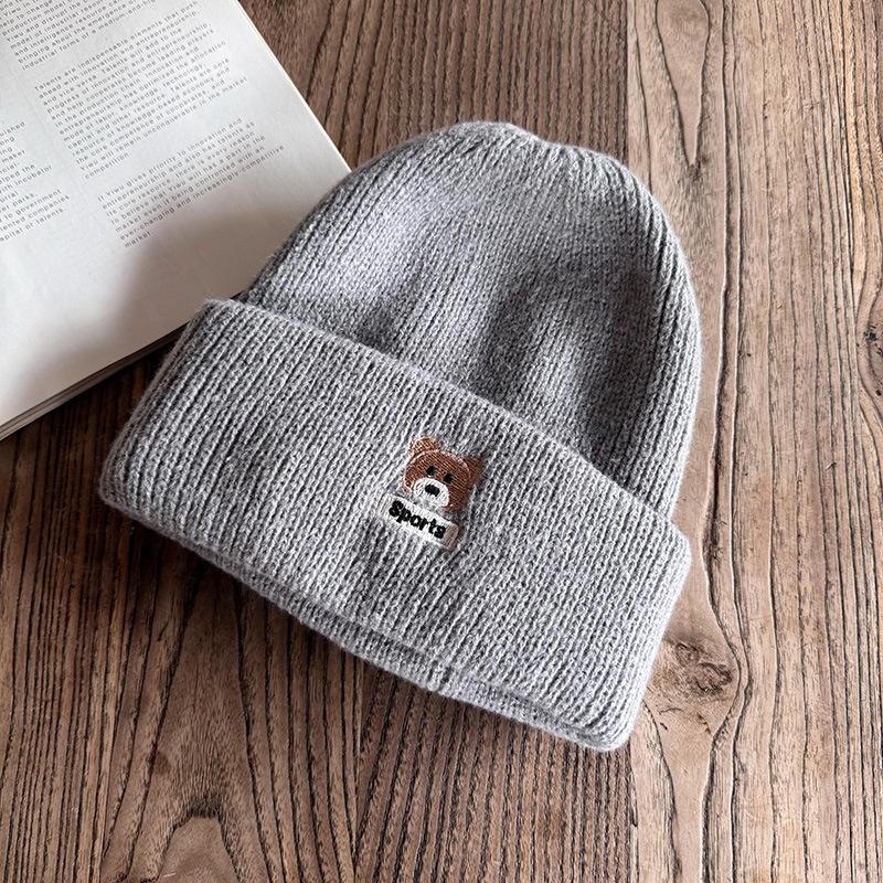 JYL TS DIY Letter Beanie Unisex Street Sports Warm Couple Knit Hat Acrylic